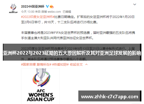 亚洲杯2022与2023延期的五大原因解析及其对亚洲足球发展的影响